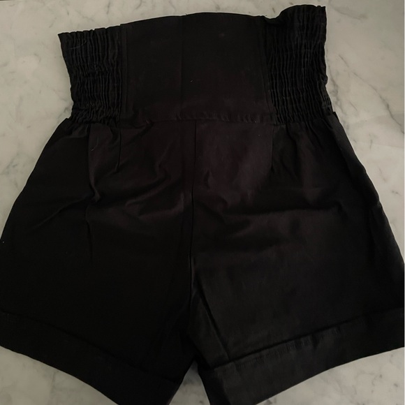 NWT High-Waisted Black Shorts with Gold Button Detail - Picture 5 of 5